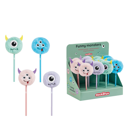 BACK2FUN ΒΙΤΡΙΝΑ ΓΕΜΑΤΗ ΜΟΛΥΒΙ POMPOM MONSTER ΑΣΣΟΡΤΙ